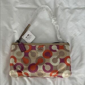 Coach Colorful Circle Pattern Wristlet